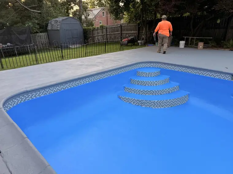 Refinished inground pool