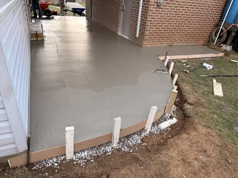 Fresh patio pour