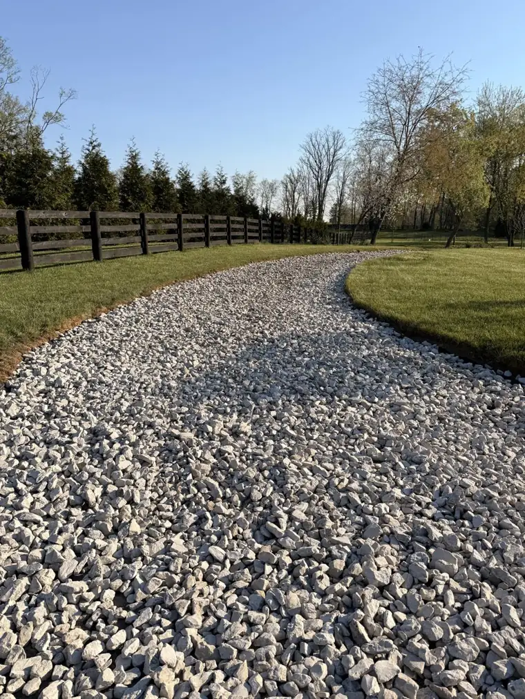 River-rock drainage run