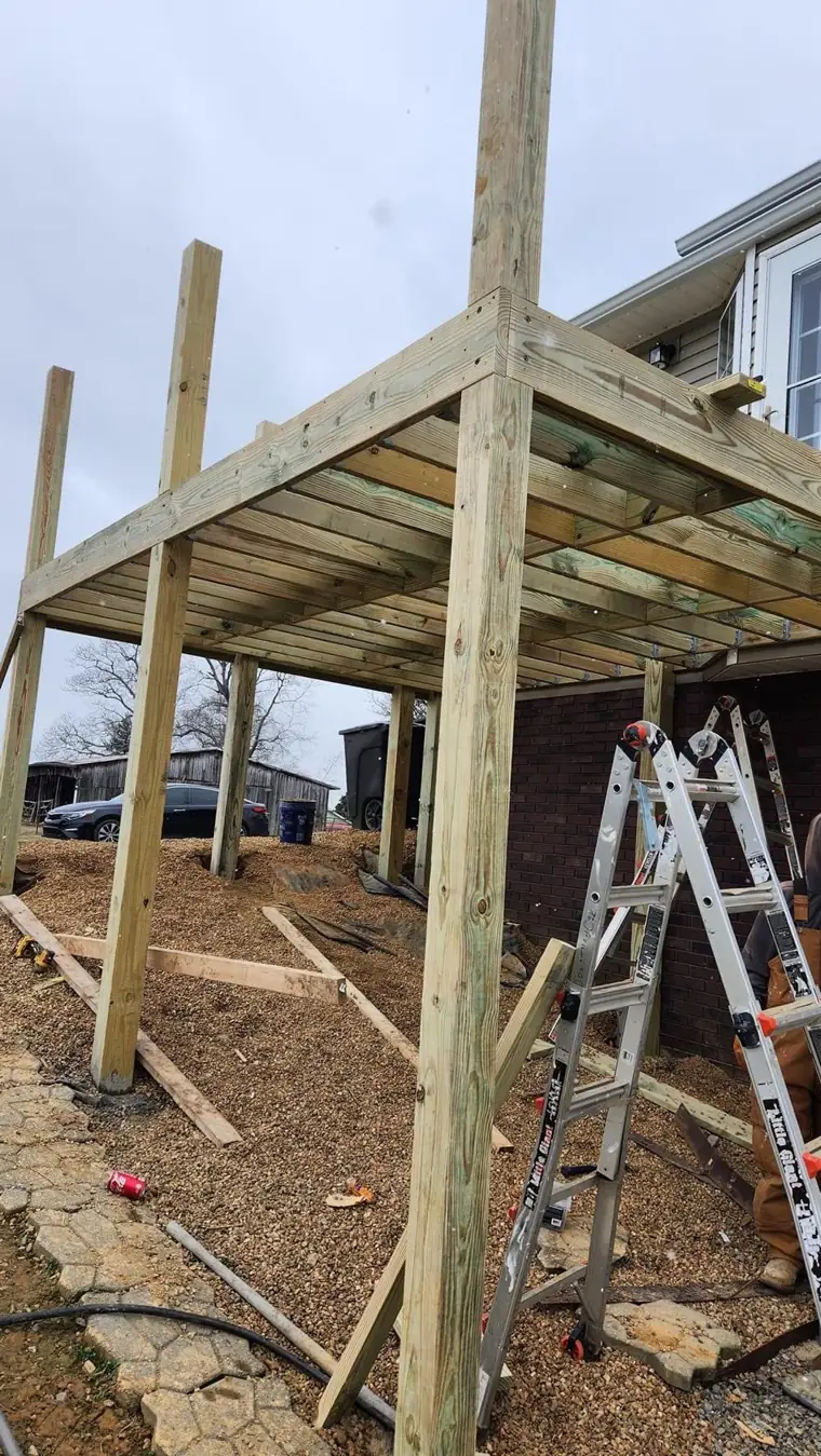 Covered patio framing